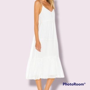 Line and Dot white Lora embroidered eyelet midi dress size xs new without tags